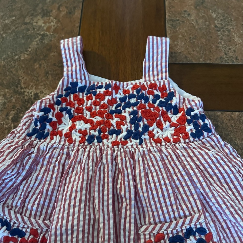 Cecil and Lou red, white & blue Summer Dress Size 18 Months. Fully lined. - Picture 3 of 6